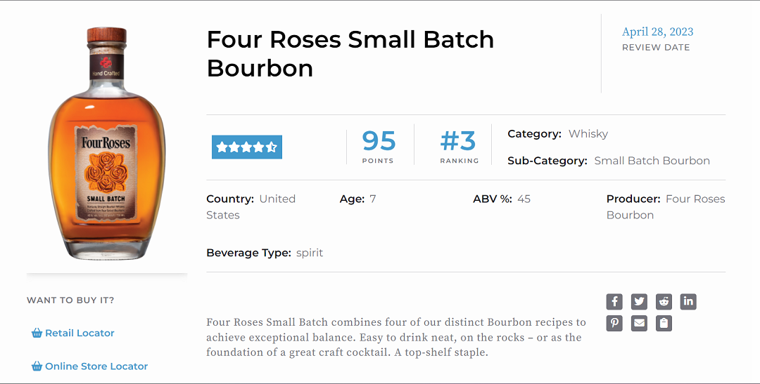 Four Roses Small Batch Bourbon