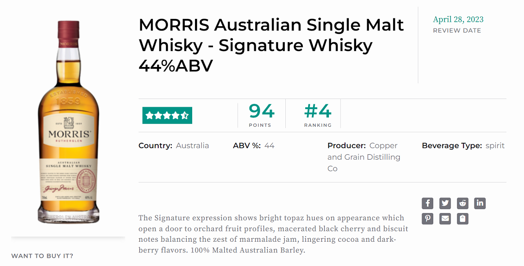 Morris Australian Single Malt Whisky