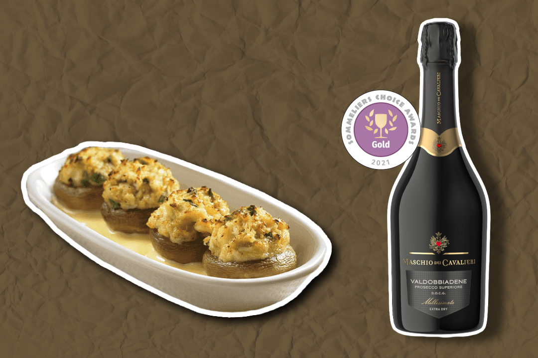 stuffedmushrooms Maschio dei Cavalieri Valdobbiadene Prosecco Superiore DOCG