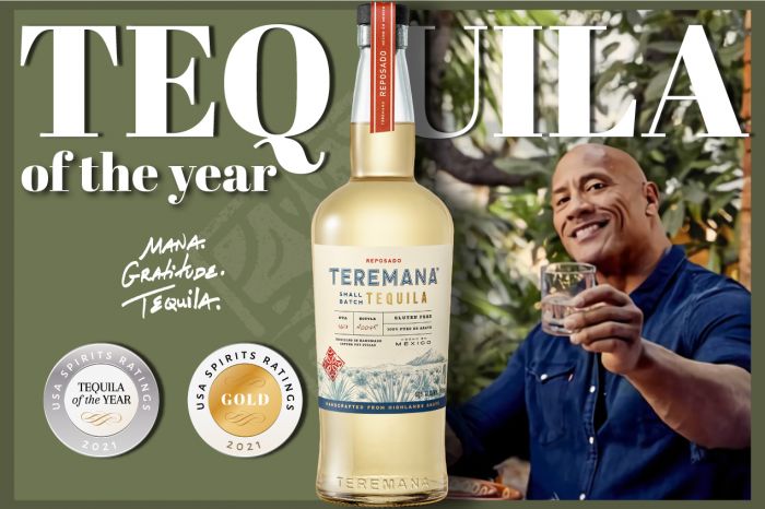 Photo for: The Rock’s Teremana Reposado is Tequila of the Year